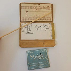 Calendar With A Notebook 1967 And Vintage Midol Medicine Box